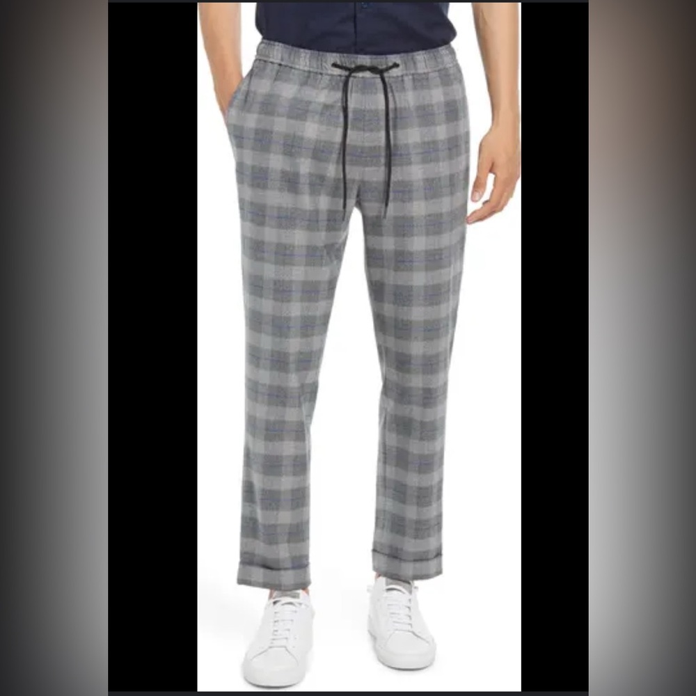 Men's Gray Plaid Pants